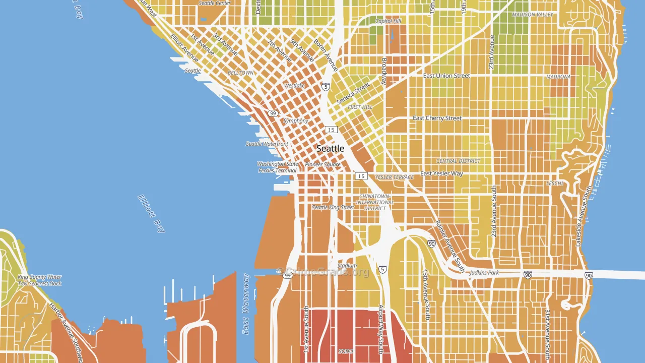 Pioneer Square, Seattle, WA Map of Vehicle Theft Rates