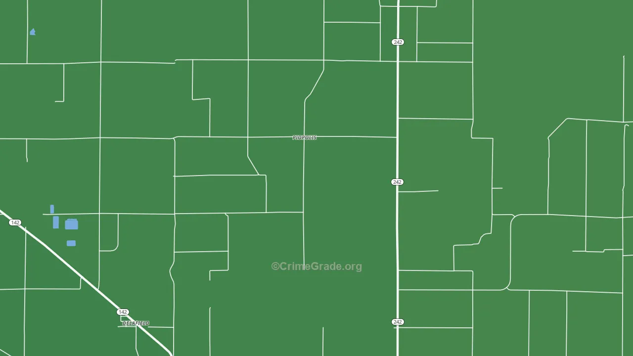 Piopolis, IL Map of Vehicle Theft Rates