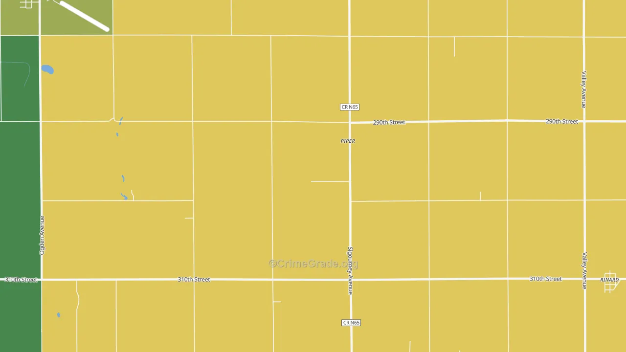 Piper, IA Map of Vehicle Theft Rates