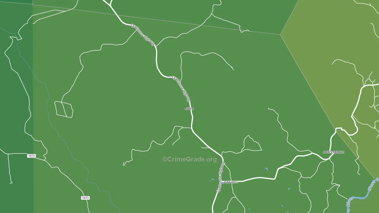 Piper, PA Map of Vehicle Theft Rates