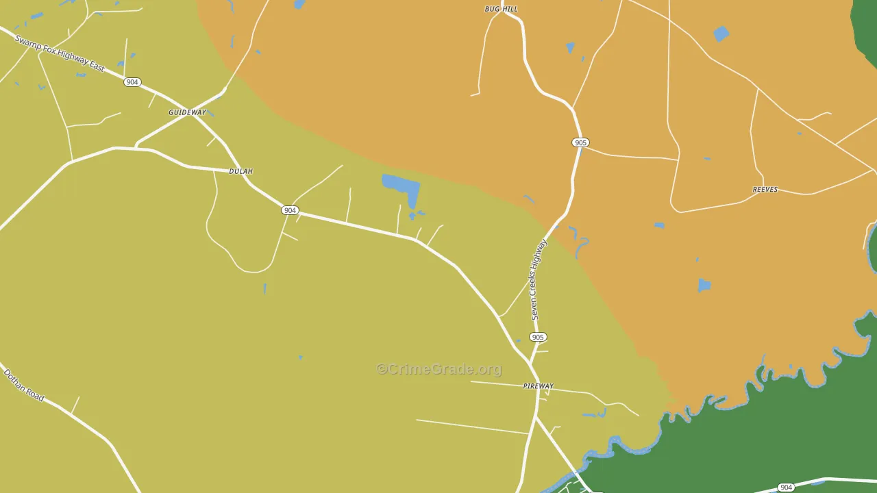 Pireway, NC Map of Vehicle Theft Rates