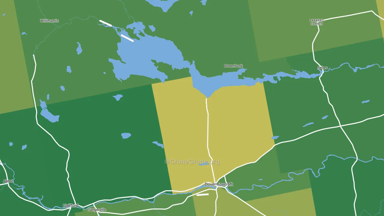 Piscataquis County, ME Map of Vehicle Theft Rates