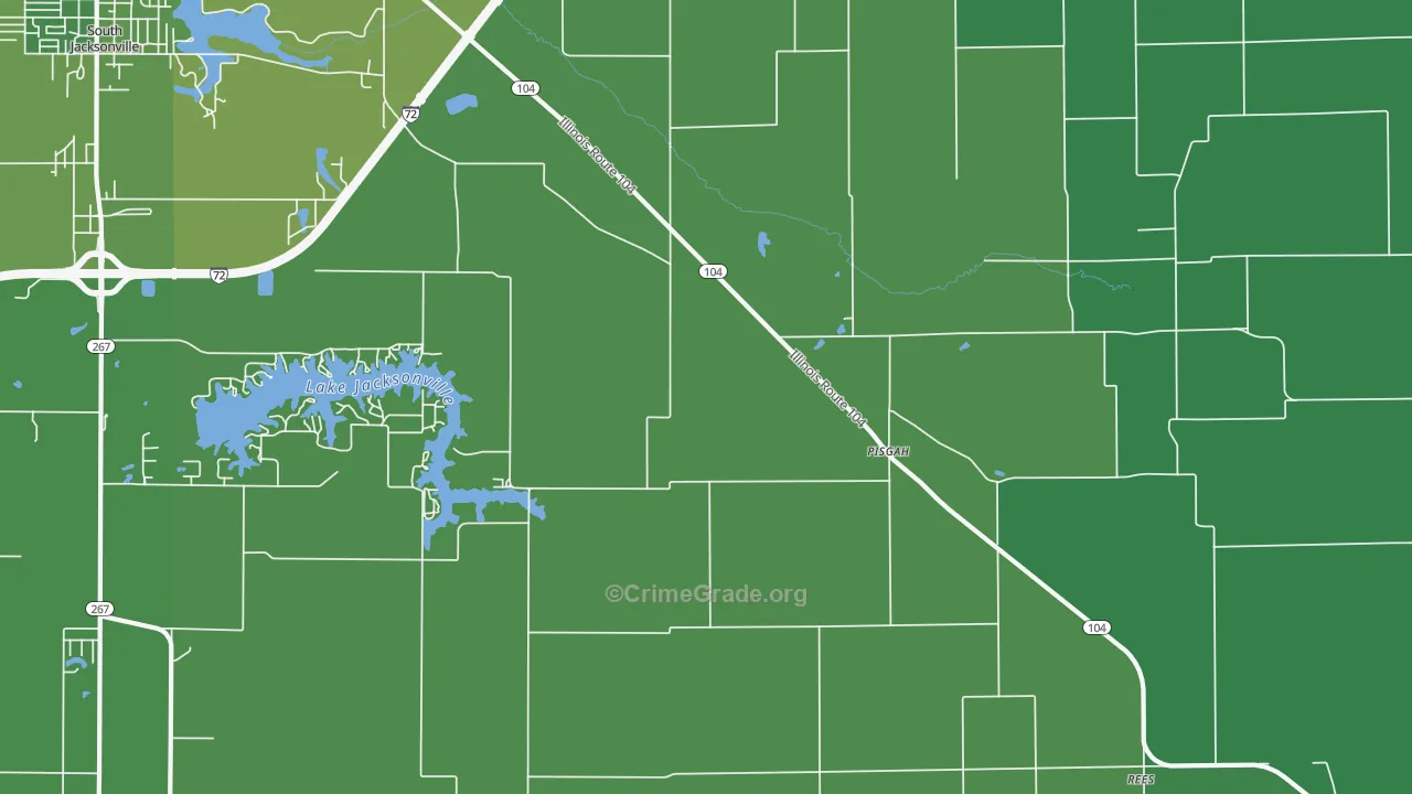 Pisgah, IL Map of Vehicle Theft Rates