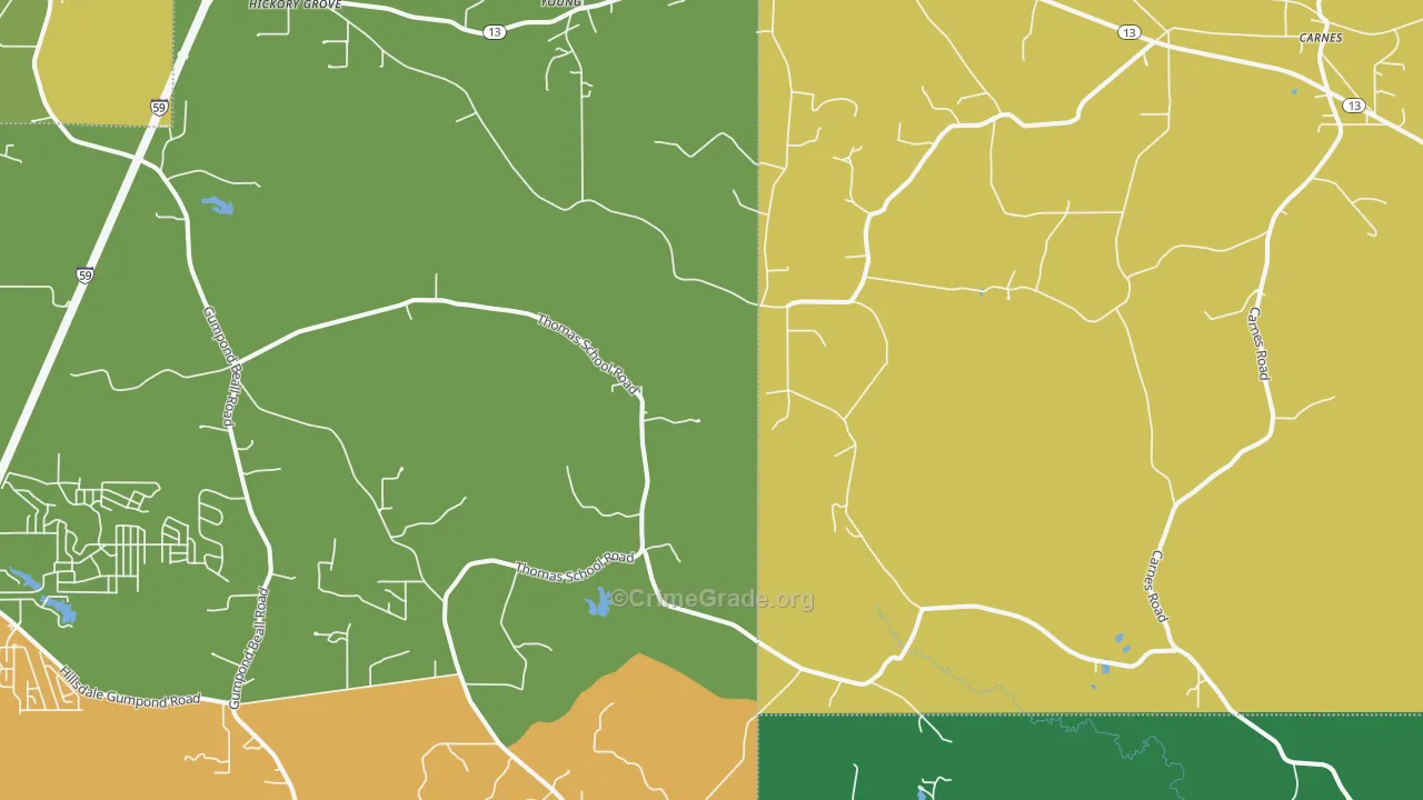 Pistol Ridge, MS Map of Vehicle Theft Rates