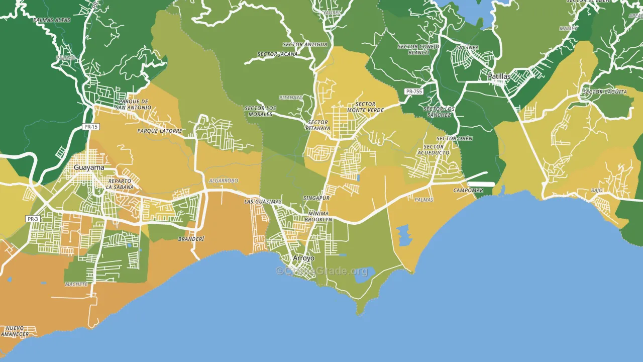 Pitahaya, PR Map of Vehicle Theft Rates