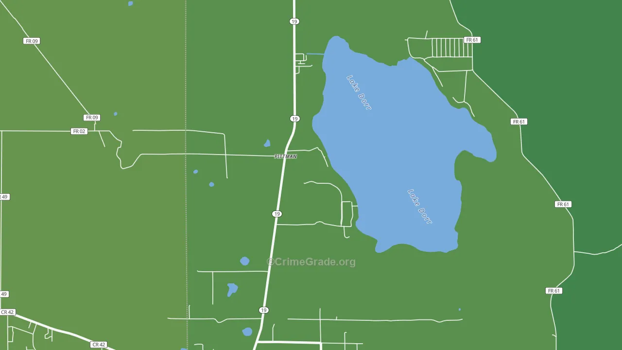 Pittman, FL Map of Vehicle Theft Rates