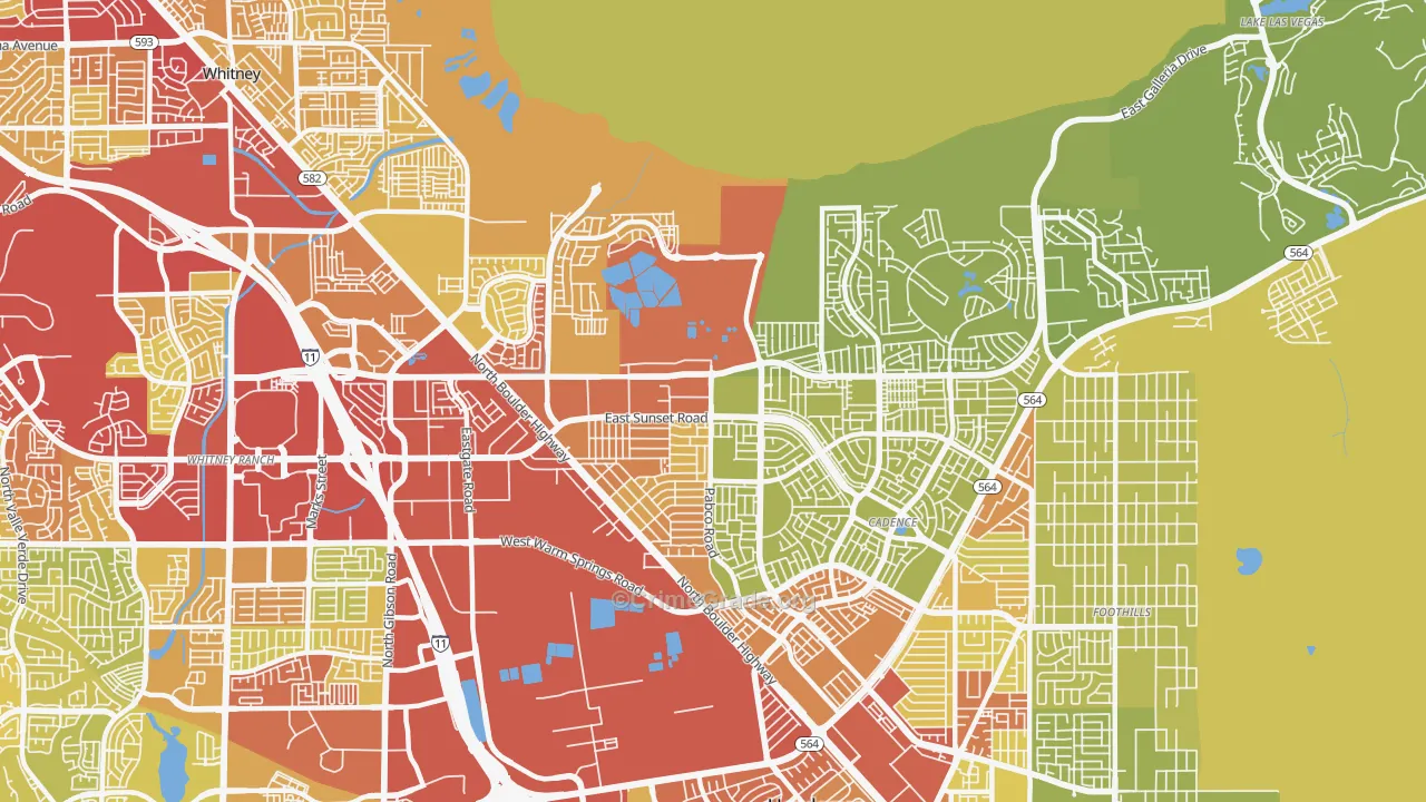 Pittman, Henderson, NV Map of Vehicle Theft Rates
