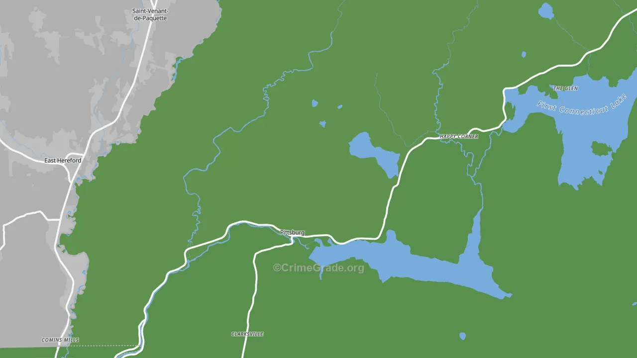 Pittsburg, NH Map of Vehicle Theft Rates