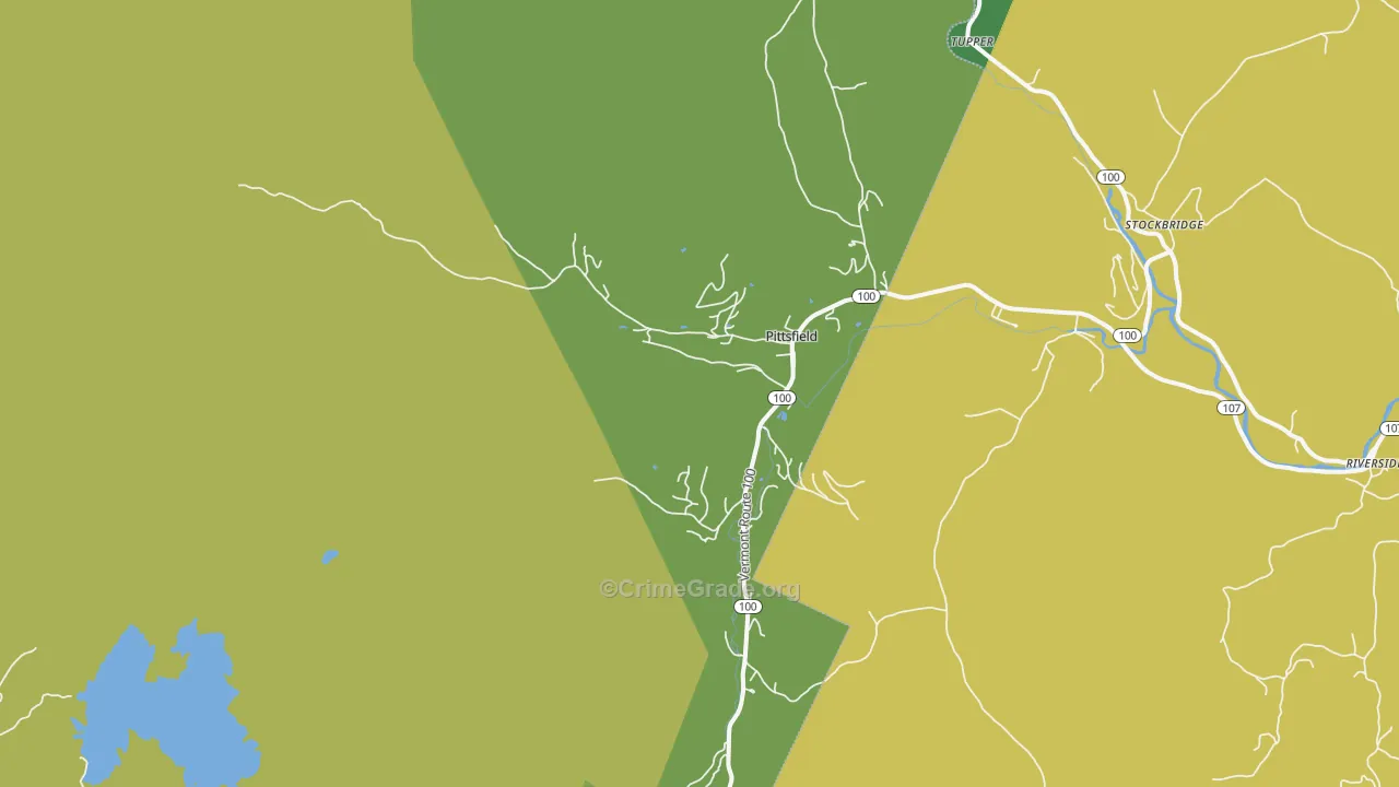 Pittsfield, VT Map of Vehicle Theft Rates