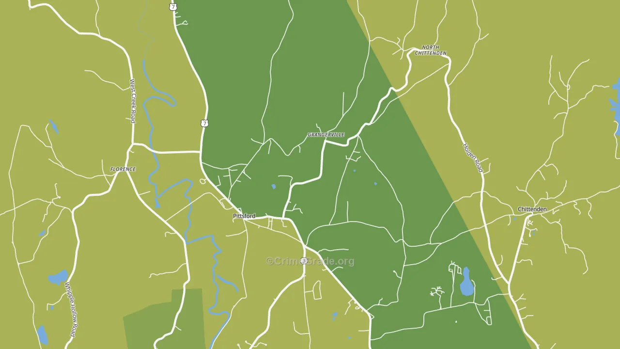 Pittsford, VT Map of Vehicle Theft Rates