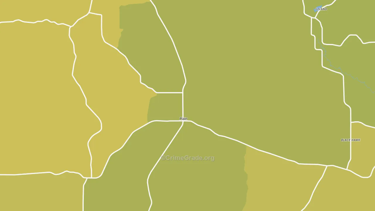 Plain, WI Map of Vehicle Theft Rates