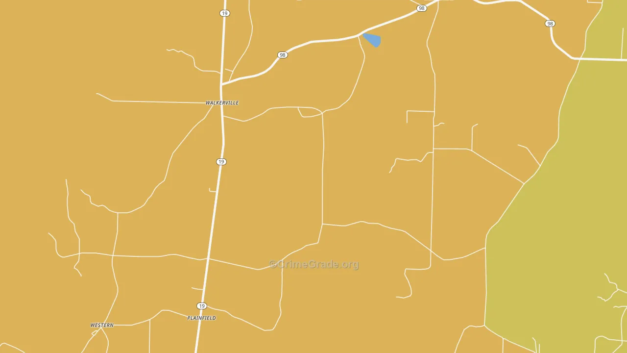 Plainfield, AR Map of Vehicle Theft Rates