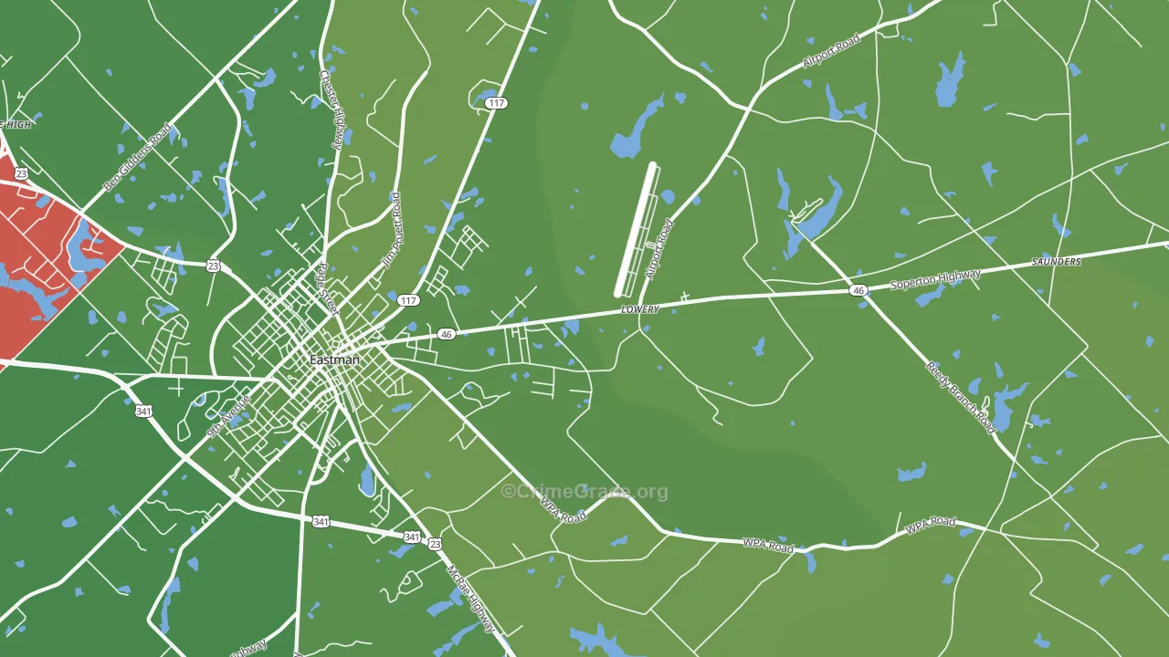 Plainfield, GA Map of Vehicle Theft Rates