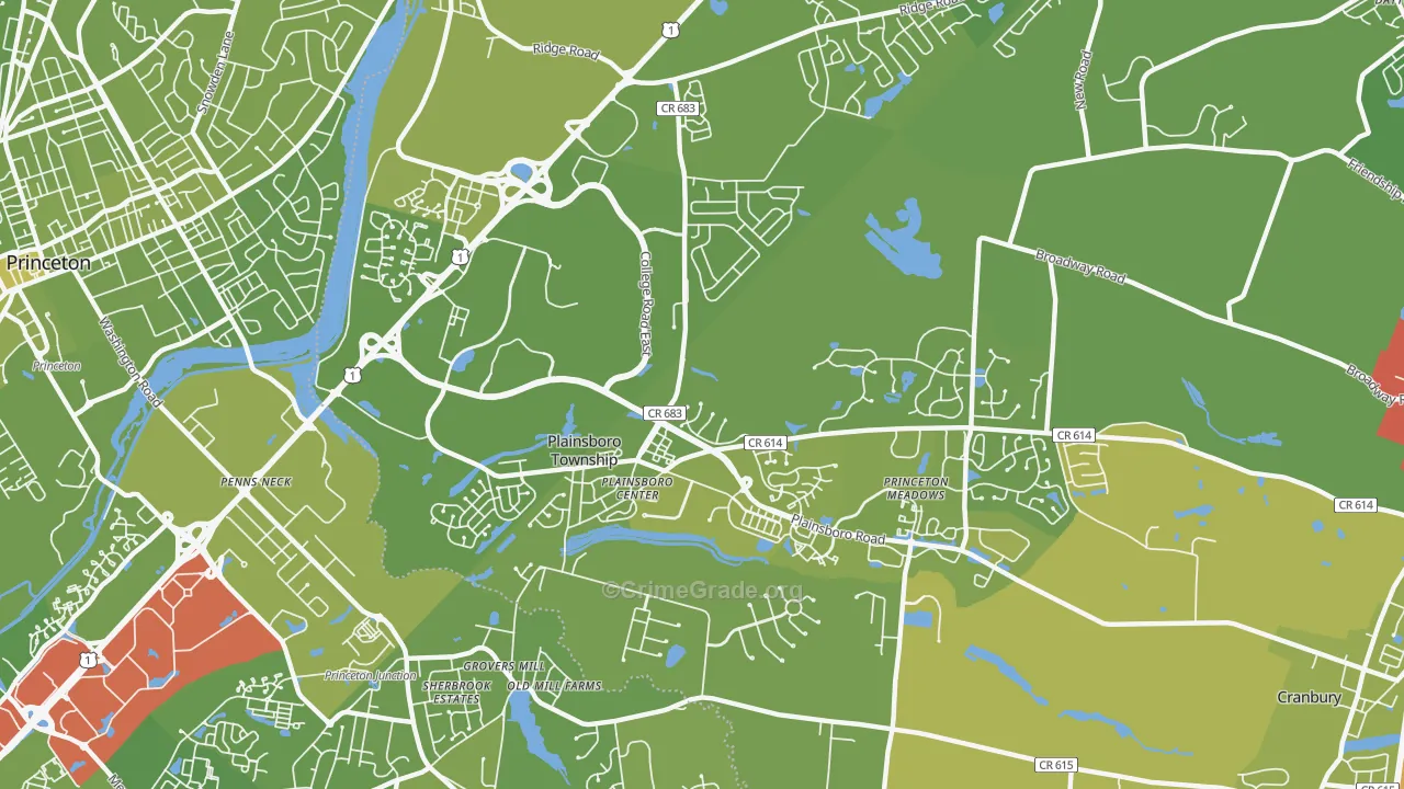 Plainsboro, NJ Map of Vehicle Theft Rates