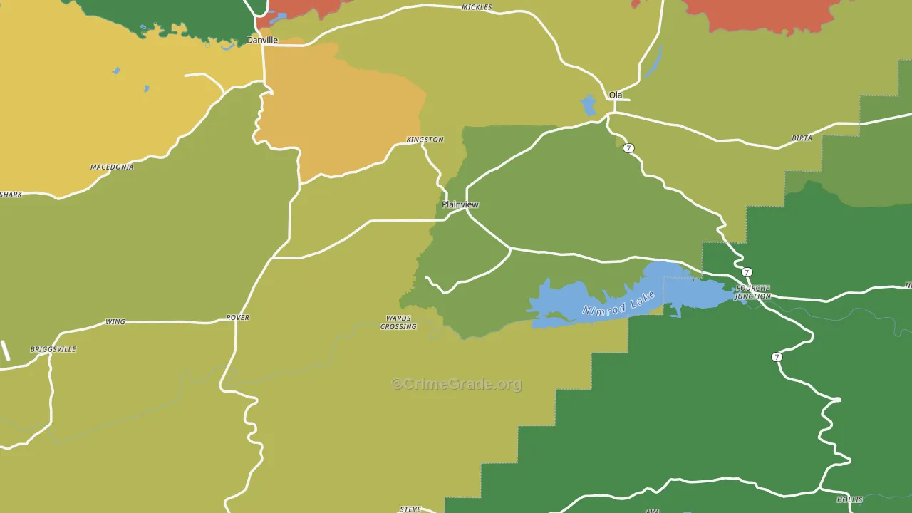 Plainview, AR Map of Vehicle Theft Rates