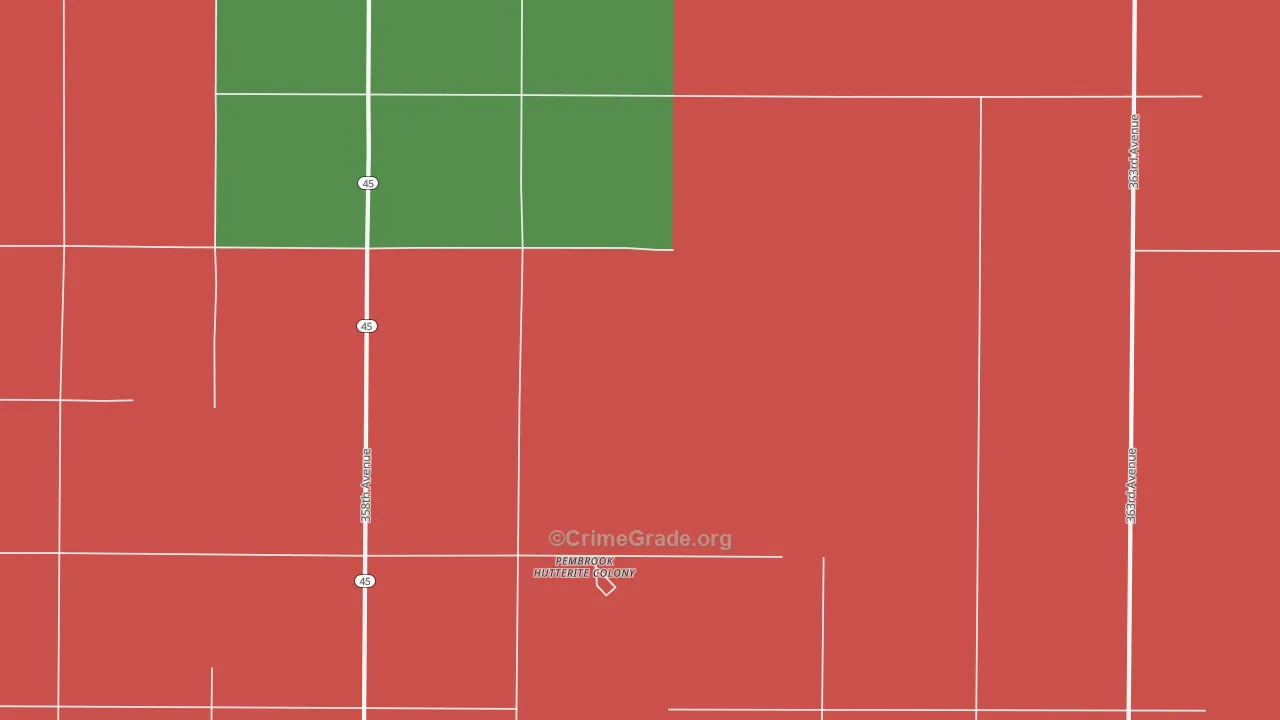 Plainview Colony, SD Map of Vehicle Theft Rates