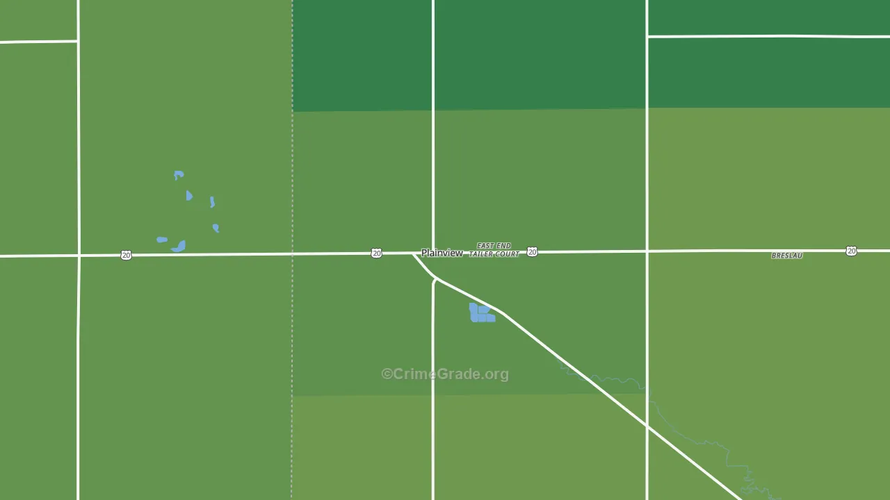Plainview, NE Map of Vehicle Theft Rates