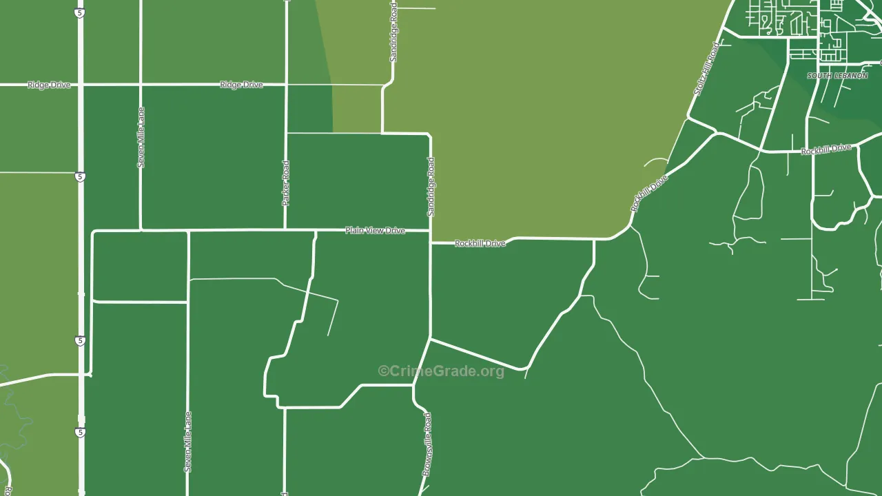 Plainview, OR Map of Vehicle Theft Rates