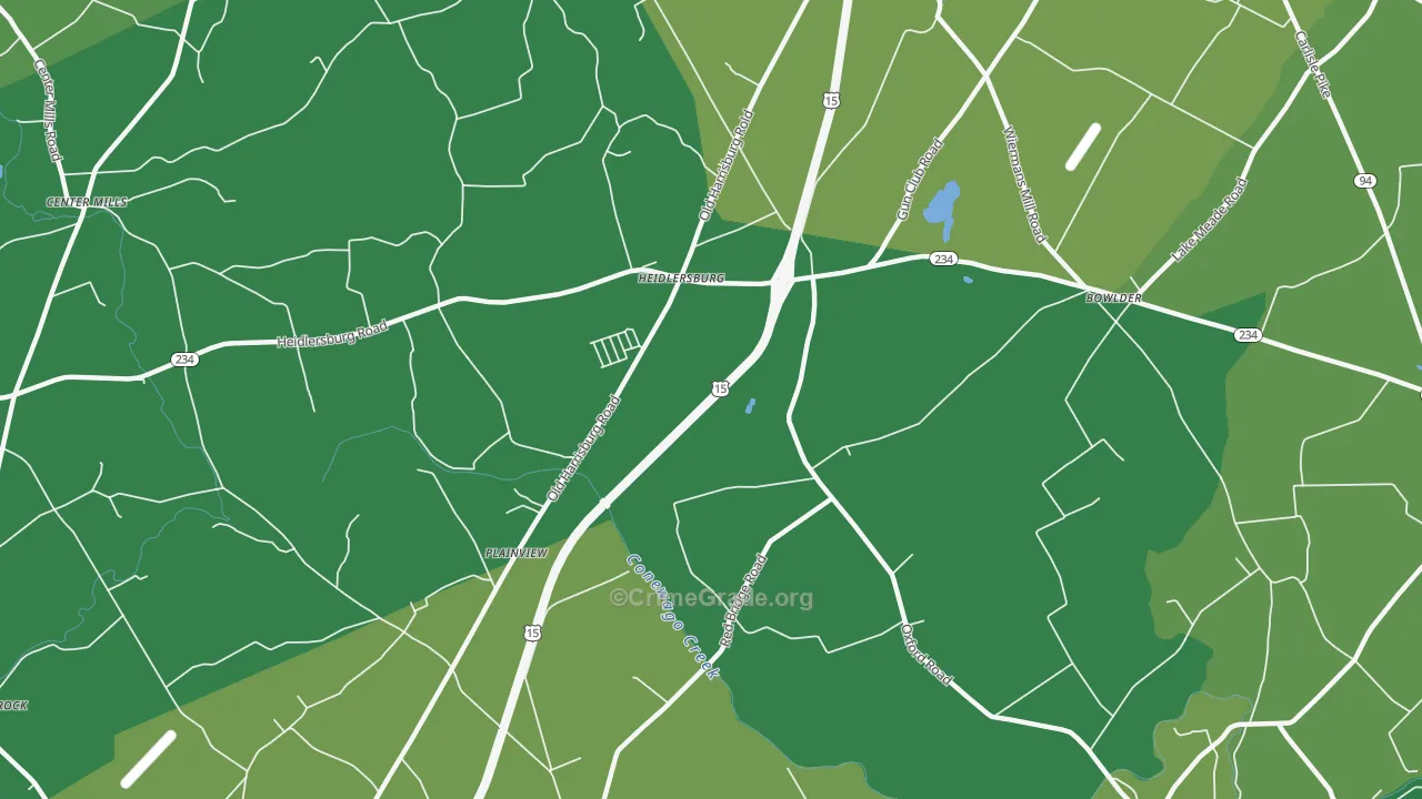 Plainview, PA Map of Vehicle Theft Rates