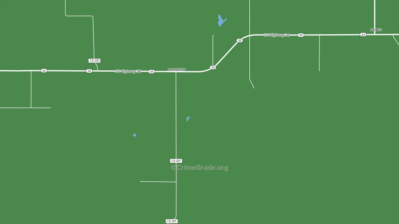 Plainview, SD Map of Vehicle Theft Rates