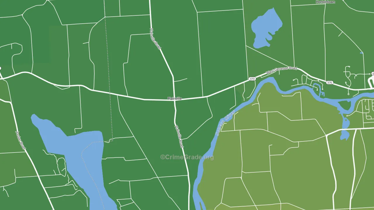 Plainville, NY Map of Vehicle Theft Rates