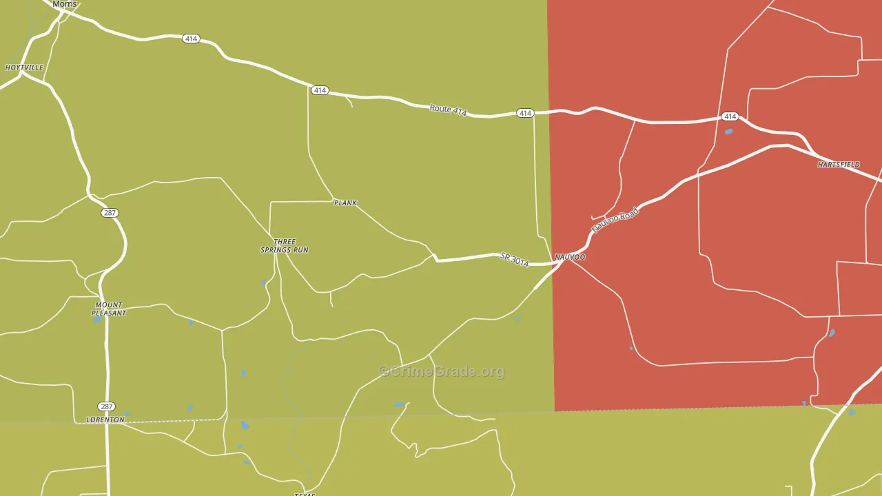 Plank, PA Map of Vehicle Theft Rates