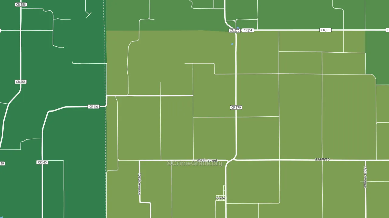Plano, IA Map of Vehicle Theft Rates