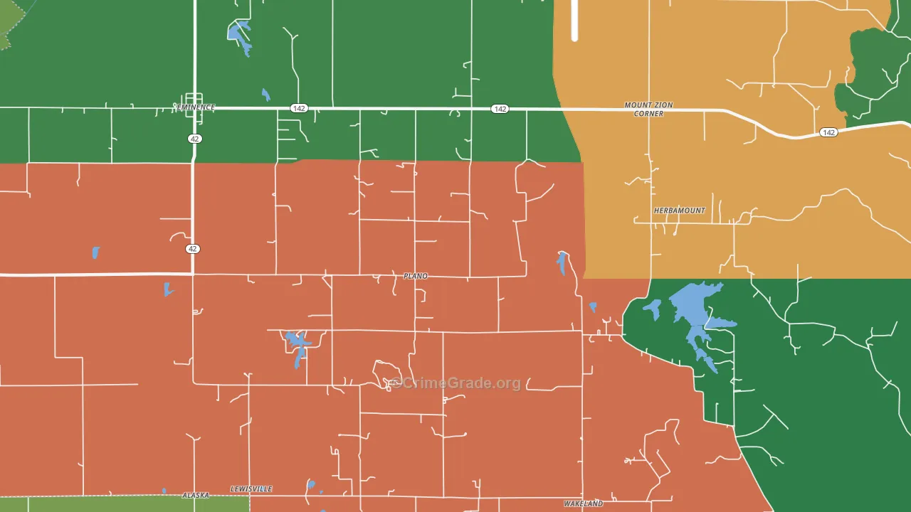 Plano, IN Map of Vehicle Theft Rates