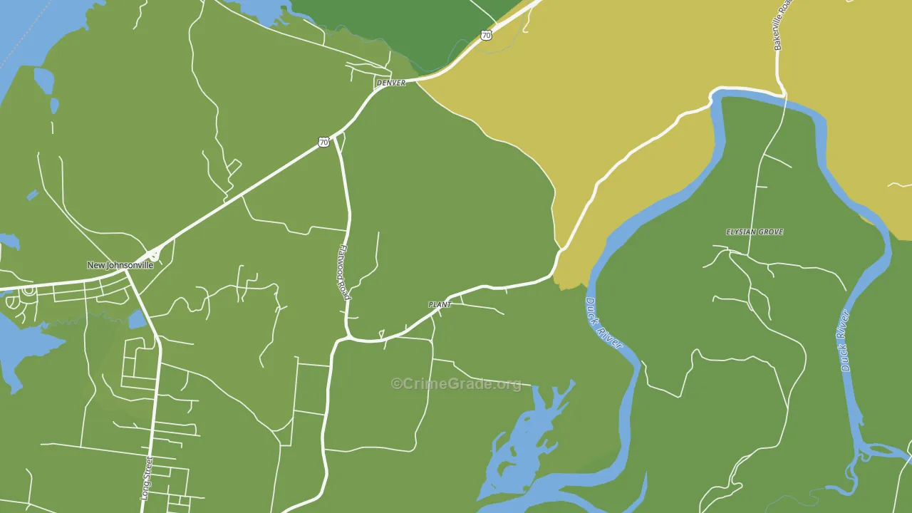 Plant, TN Map of Vehicle Theft Rates