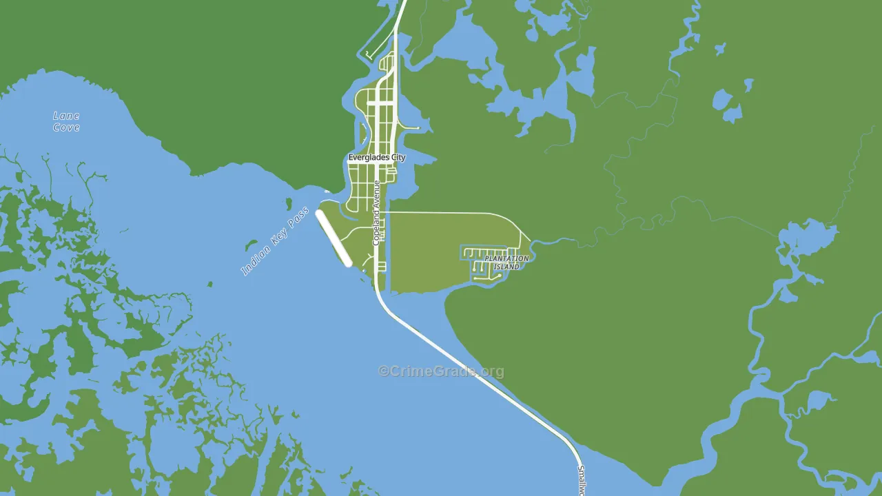 Plantation Island, FL Map of Vehicle Theft Rates