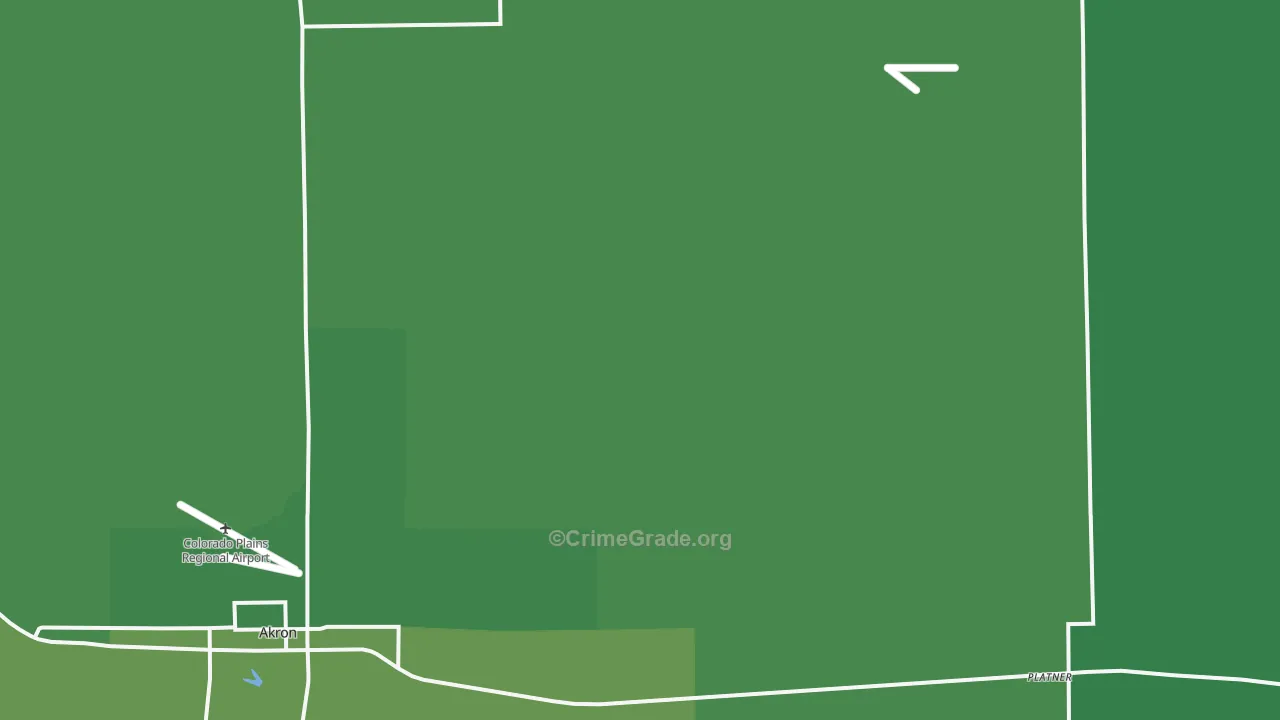 Platner, CO Map of Vehicle Theft Rates