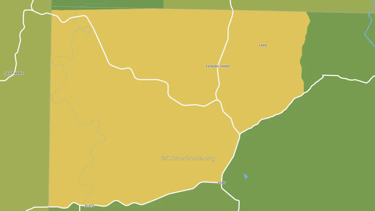 Plato, MO Map of Vehicle Theft Rates