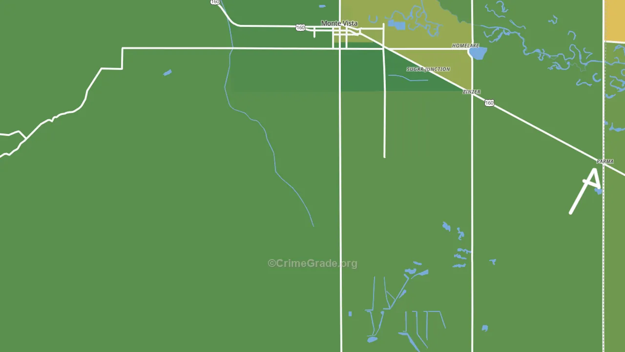 Platoro, CO Map of Vehicle Theft Rates