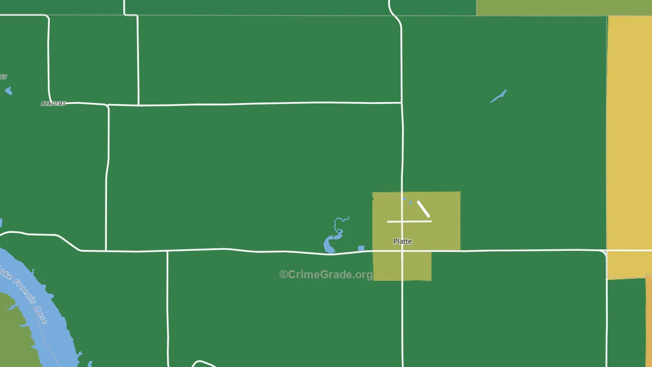 Platte, SD Map of Vehicle Theft Rates