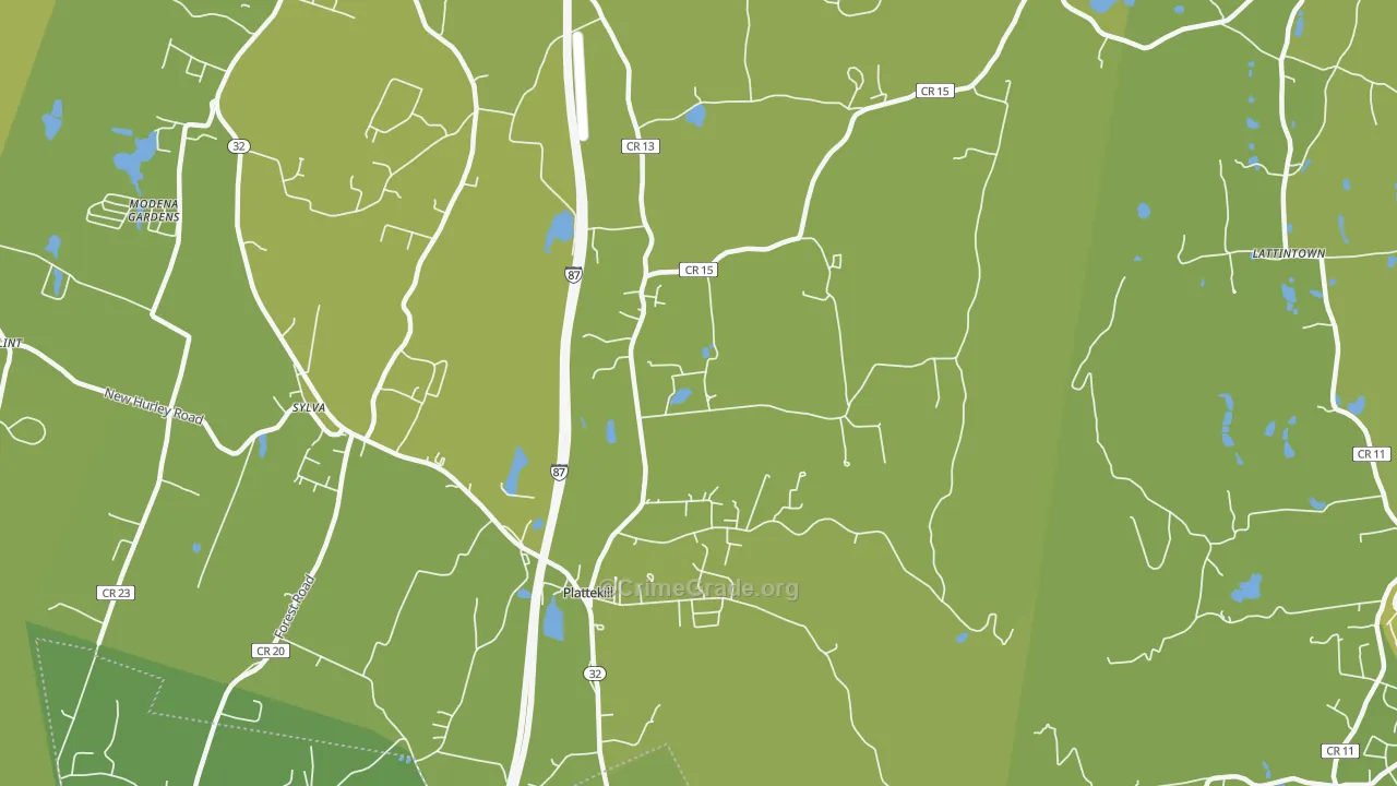 Plattekill, NY Map of Vehicle Theft Rates