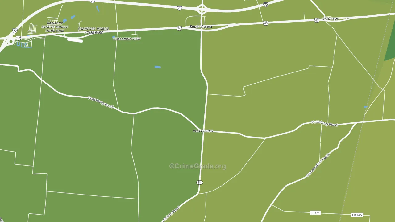 Plattsburg, OH Map of Vehicle Theft Rates