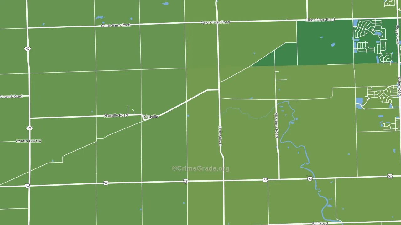 Plattville, IL Map of Vehicle Theft Rates