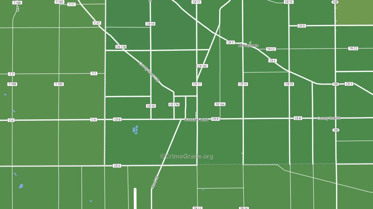 Pleasant Bend, OH Map of Vehicle Theft Rates