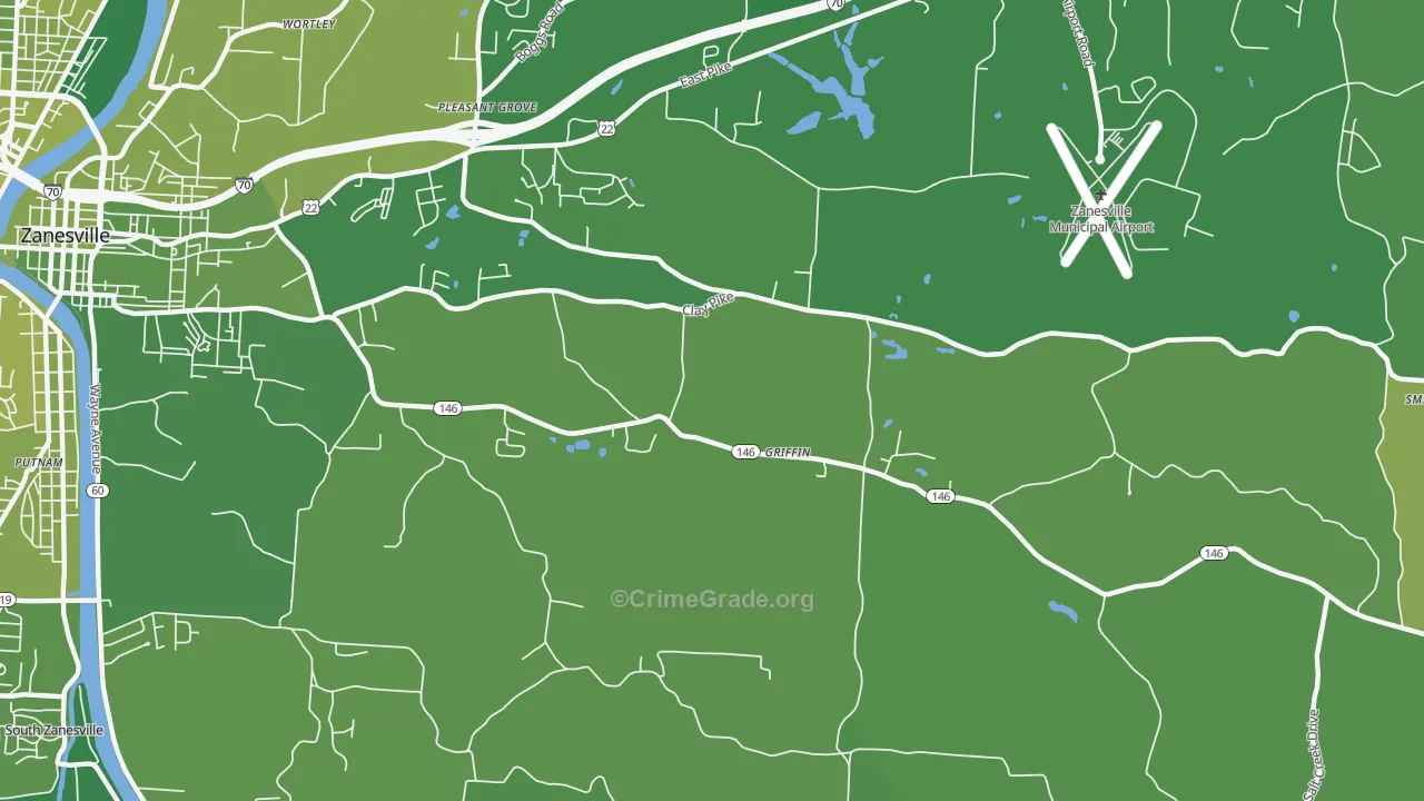 Pleasant Grove, OH Map of Vehicle Theft Rates