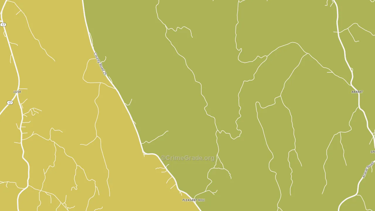 Pleasant Hill, AL Map of Vehicle Theft Rates