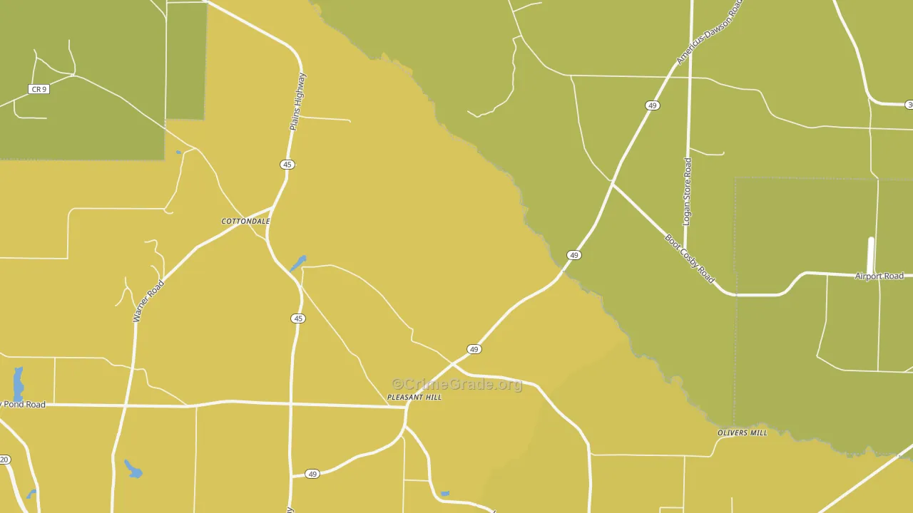 Pleasant Hill, GA Map of Vehicle Theft Rates