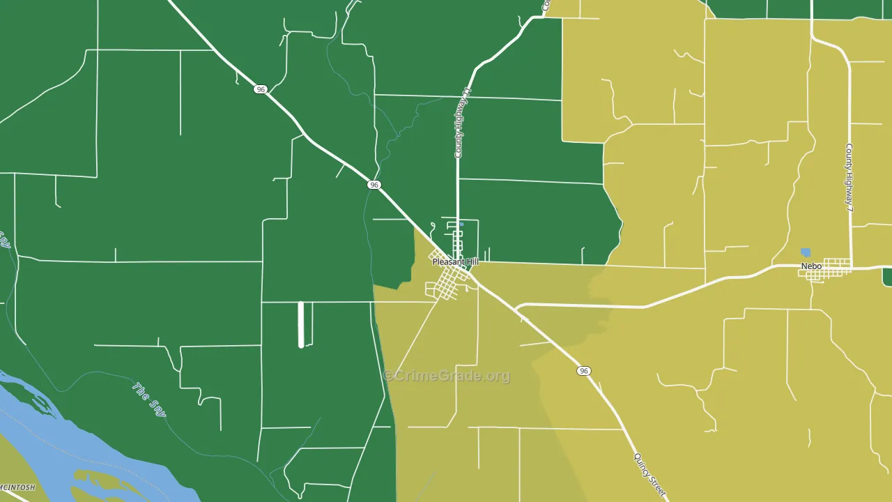 Pleasant Hill, IL Map of Vehicle Theft Rates
