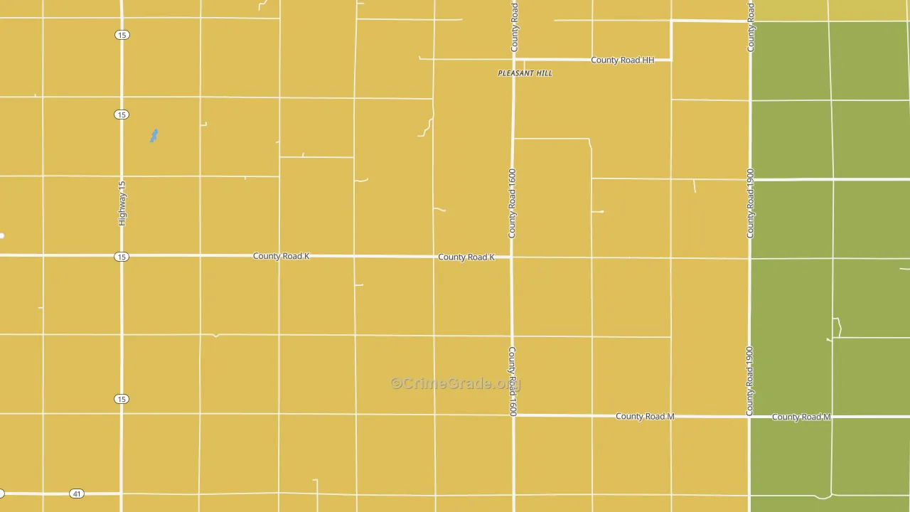 Pleasant Hill, NE Map of Vehicle Theft Rates