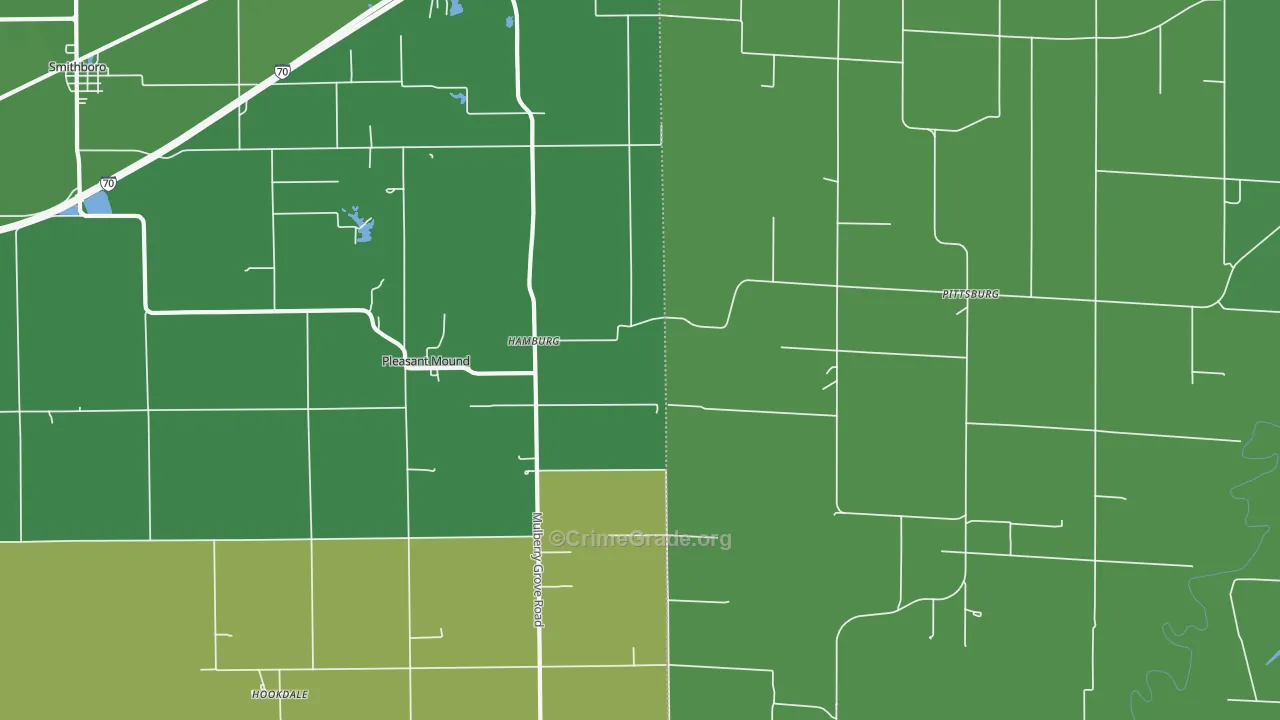 Pleasant Mound, IL Map of Vehicle Theft Rates