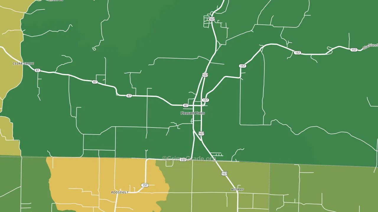 Pleasant Plains, AR Map of Vehicle Theft Rates