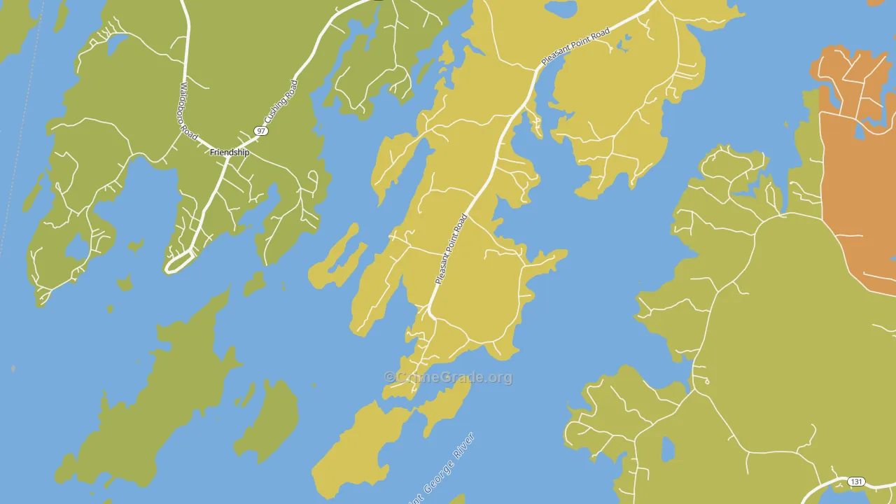Pleasant Point, ME Map of Vehicle Theft Rates