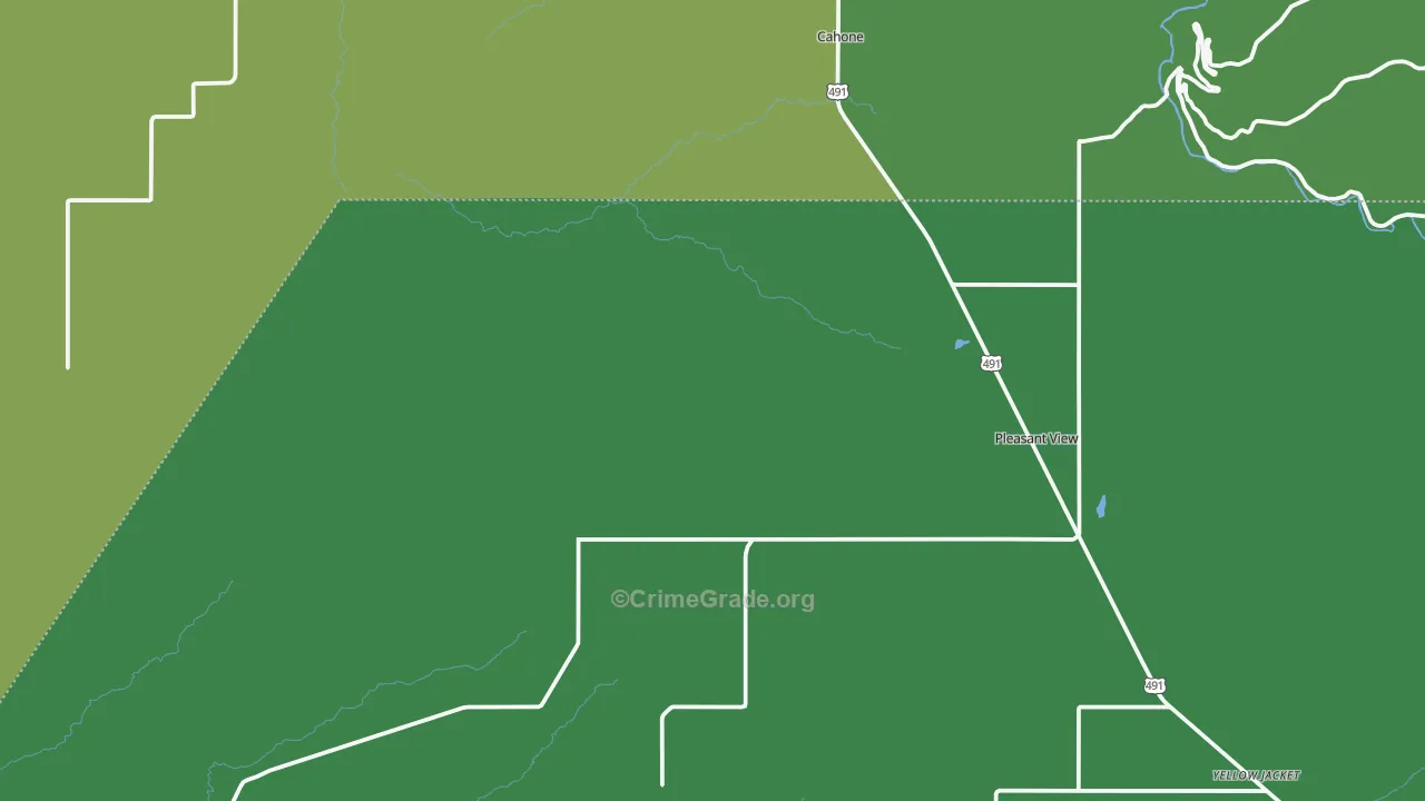 Pleasant View, CO Map of Vehicle Theft Rates