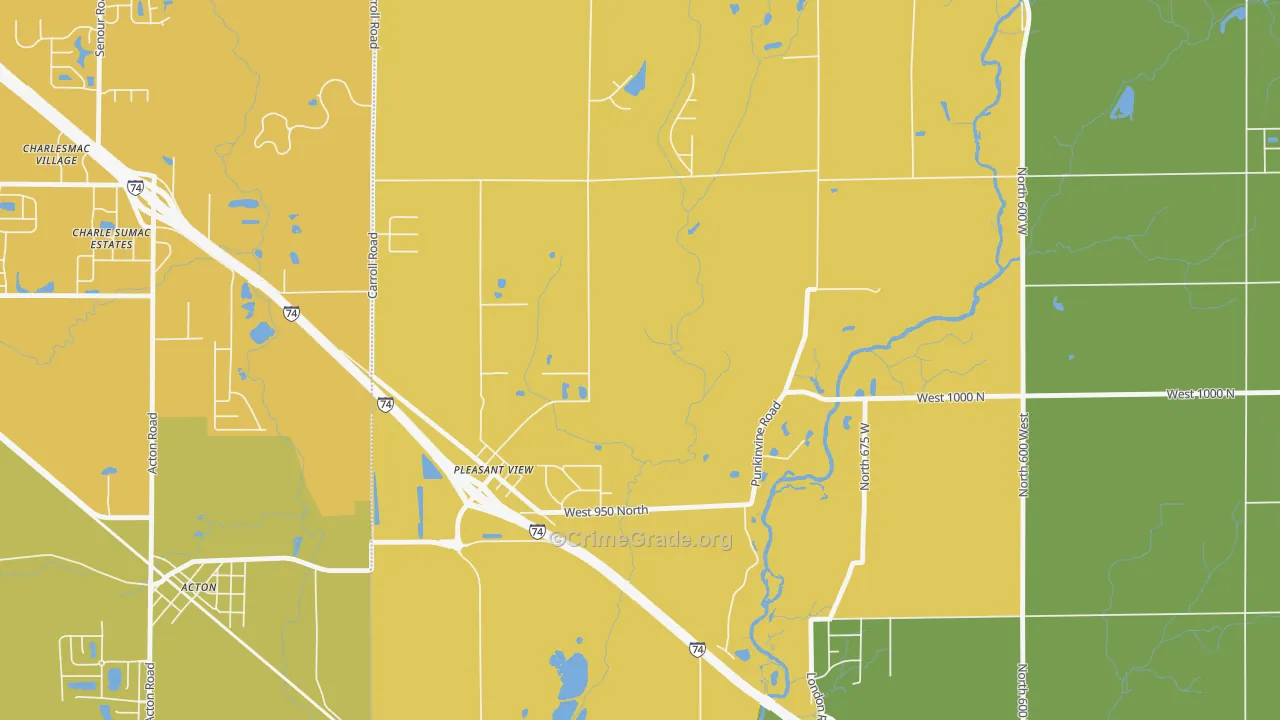 Pleasant View, IN Map of Vehicle Theft Rates
