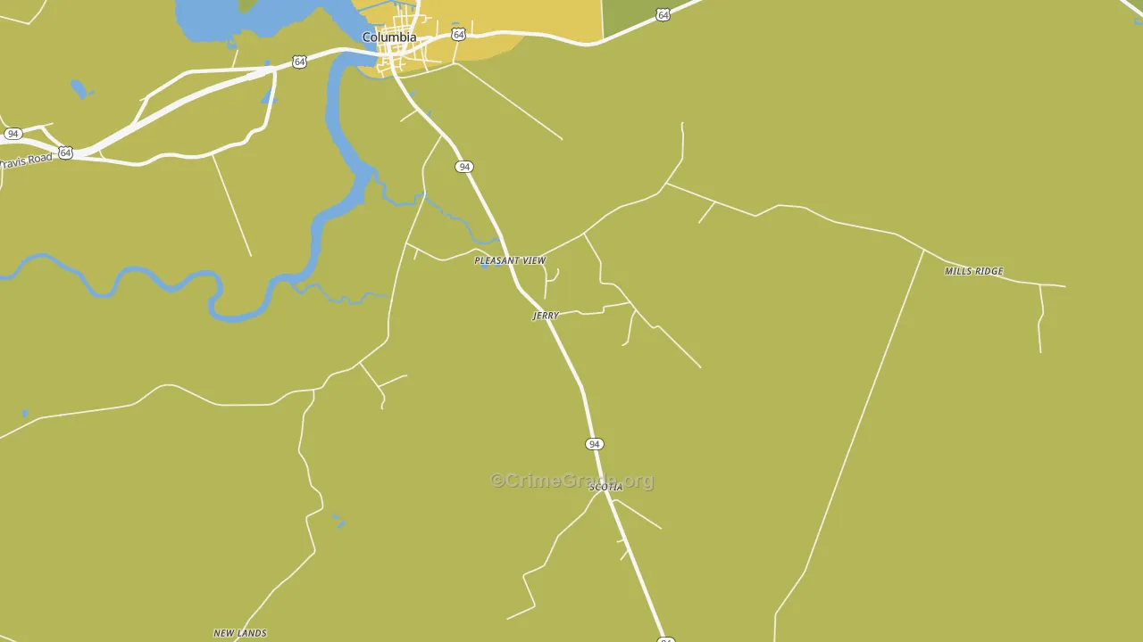 Pleasant View, NC Map of Vehicle Theft Rates