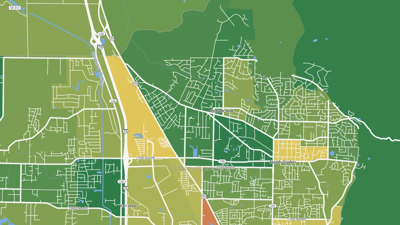 Pleasant View, UT Map of Vehicle Theft Rates